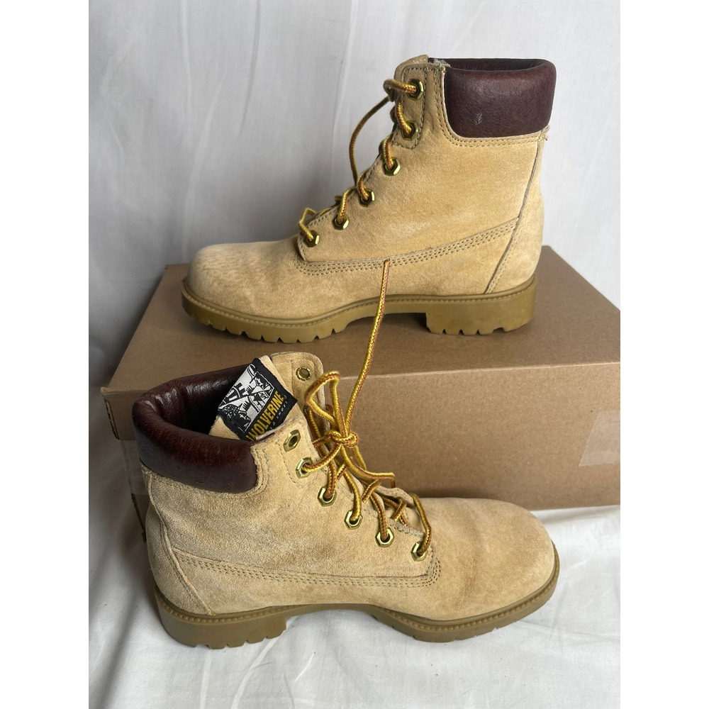 Wolverine Mens 6 Inch Suede Work Boots Tan Brown Made in USA Size 6 M 29295559